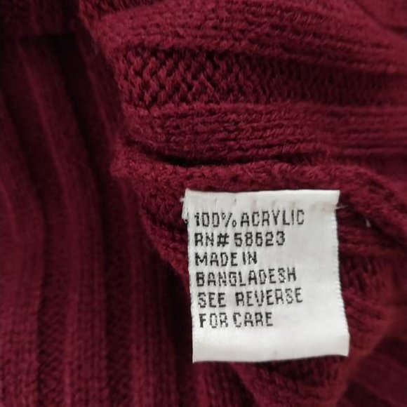 Carol Rose Sweater Wine Burgundy Large - Picture 4 of 5
